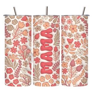 Floral Mama Tumbler with Straw